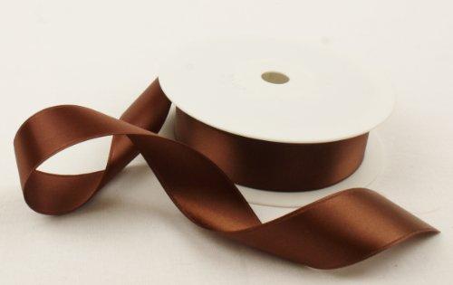 2 Metres of 25mm Wide Double Faced Satin Ribbon - Choose from 23 Colours (Chocolate)