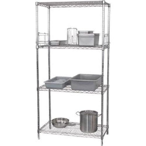 Vogue 4 Tier Wire Shelving Storage Unit 915x610mm, Galvanised Zinc, Size: 1830x915x610 mm, Max Load 160 kg, Multipurpose Shelving Kit, Easy to Assemble Flat Pack, Commercial & Home Use, U256