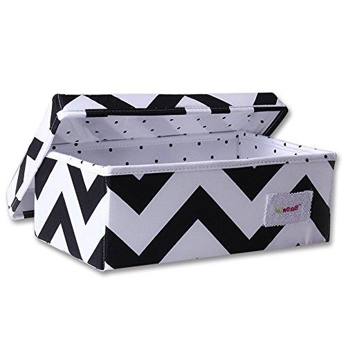 Minene Storage Box (Small, Black and White Chevron)