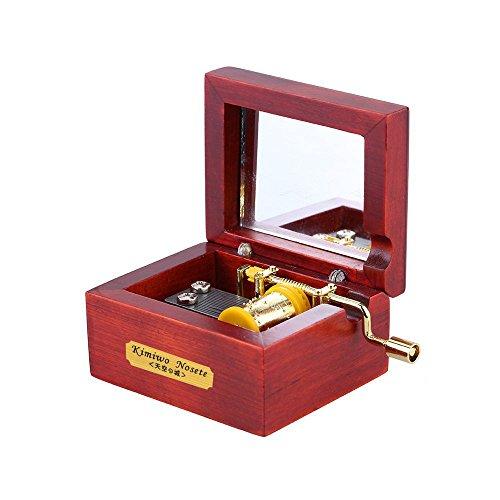 Laxury Mini Size Creative Wooden 18-note Hand-crankMusical Box,Musicl Toys,Tune:Love Story