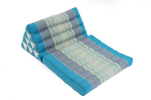 Thai Triangle Cushion 1-Fold, natural kapok filling, Blue