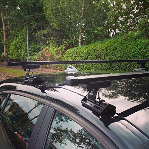 Strong Durable Black Steel Car Roof Rack Bars (Pair) to fit Toyota Yaris (1999-2011) 3 Door