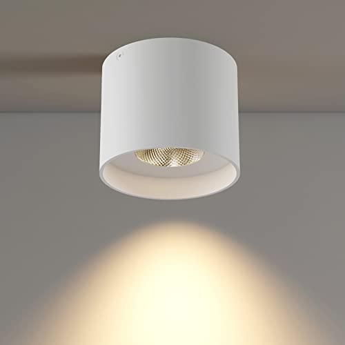 Ceiling Light Fixture, Flush Mount Ceiling Lights LED Dimmable Cylinder Ceiling Light Spot Light for Living Room Hallway Kitchen Dining Room Foyer 3000K 14.5W (White)