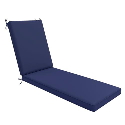 AAAAAcessories Outdoor Chaise Lounge Cushions for Patio Furniture Lounge Chairs, Waterproof Fabric, 72 x 21 x 3 Inch, Navy Blue