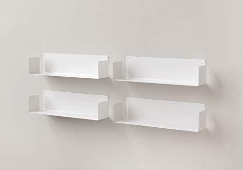 TEEbooksBookshelves - Set of 4 - 60x15x15cm - STEEL - WHITE