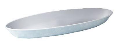 G.E.T. ML-256-W White 10.4 qt., 30" x 11.75" Deep Oval Platter, Break Resistant Dishwasher Safe Melamine Plastic, Siciliano Collection