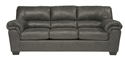 Signature Design by Ashley Bladen Faux Leather Sofa, Gray