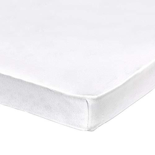 Fitted Crib Sheets for Portable Crib - Super Soft, 100% Jersey Cotton - 24 x 38 - for Boys and Girls, Fits Mini Mattresses - Covered Elastic Hem - Solid White - by Abstract