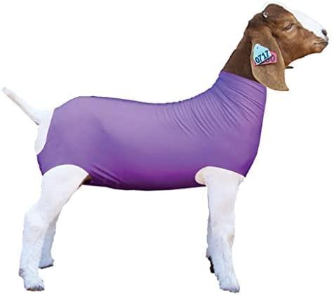 Show Pro Purple Spandex Goat Tube for Show Goats - Show Livestock Supplies: Goat Covers & Blankets (Medium)