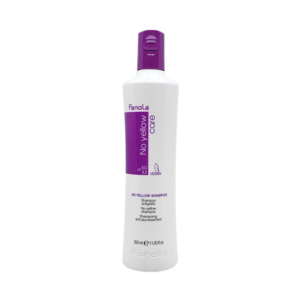 Fanola Purple Anti-Yellow Shampoo for Blonde, Gray, Silver, and Highlighted Hair - Removes Brassiness and Yellow Tones