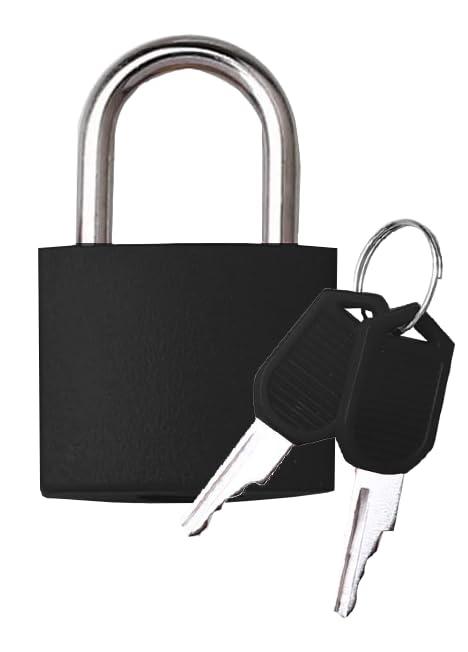 Newhouse Hardware Keyed Padlock Black NHH-KYLK-BLK, Standard Padlock with Keys, Ideal Garage Storage Cabinet Lock, Luggage Lock, Gym Locker Lock, School Locker Lock, or Lock Box Lock