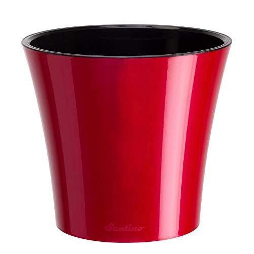 Santino Arte Self Watering Planter, 4.3 Inch, Red-Pearl/Black