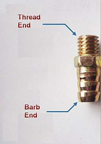 Metric M12 x1.75 M12X1.75 Male to 3/8" Hose ID Barb Oil Gas Fuel Fitting Adapter (2 Units)