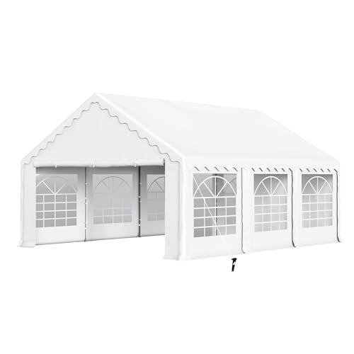 PHI VILLA 20'x16' Outdoor Heavy Duty Party Tent Large Commercial Canopy Wedding Event Shelter with Removable Sidewalls & 3 Storage Bags for Patio Outdoor Garden Events, White