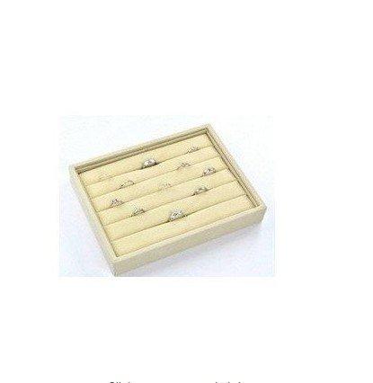 KLOUD City Light Brown Velvet 5 Rows Ring Organizer Display Case