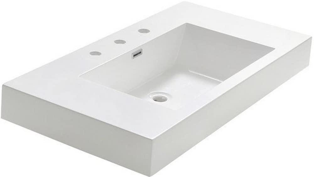 Fresca Vista 36" White Integrated Sink/Countertop