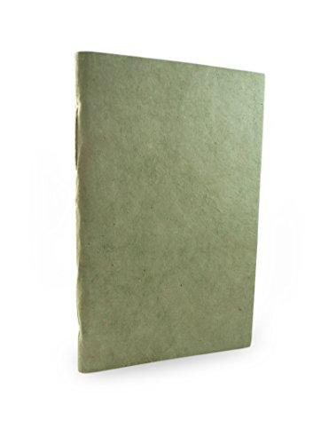 Nepali Companion Notebook with Handmade Paper and Vegetable-Dyed Cover, Vintage 5.5x8.5 inch Composition Notebook for Office, School, and Home, Handcrafted in Nepal (Medium, Sage)