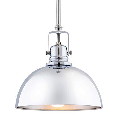 Kira Home Belle 9" Modern Industrial Pendant Light, Adjustable Length + Shade Swivel Joint, Chrome Finish