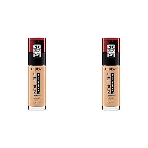 L'Oreal ParisMakeup Infallible Up to 24 Hour Fresh Wear Foundation, Radiant Sand, 1 fl; Ounce (Pack of 2)