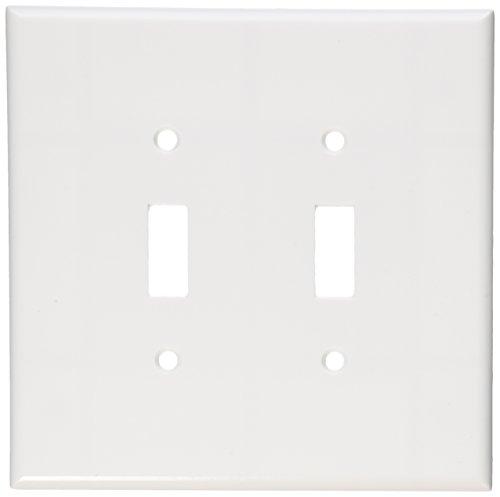 Leviton 88109 2-Gang Toggle Device Switch Wallplate, Oversized, Thermoset, Device Mount, White