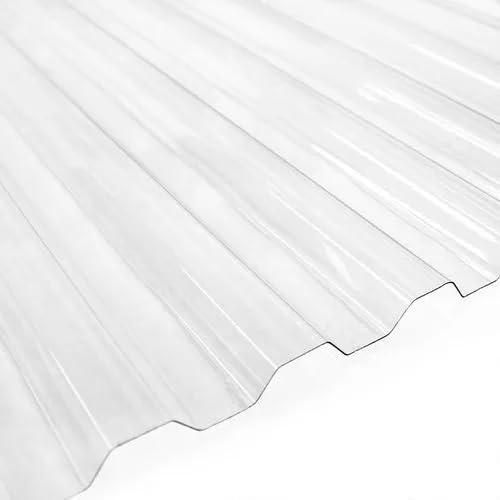 72" L x 21" W 10-Pack Corrugated Roofing Material, Polycarbonate Roofing Panel, Curved Paneling, in Clear, Rainproof