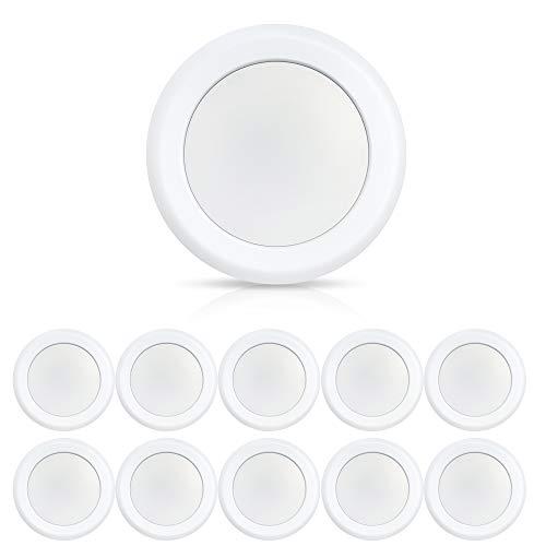 ECOELER 10Pack 6" Dimmable LED Disk Light, 16.5W 5000K Daylight 1000Lm, Dimmable Recessed Surface Mount Lighting Fixture Installs into J-Box or Recessed Can, ETL & FCC Listed