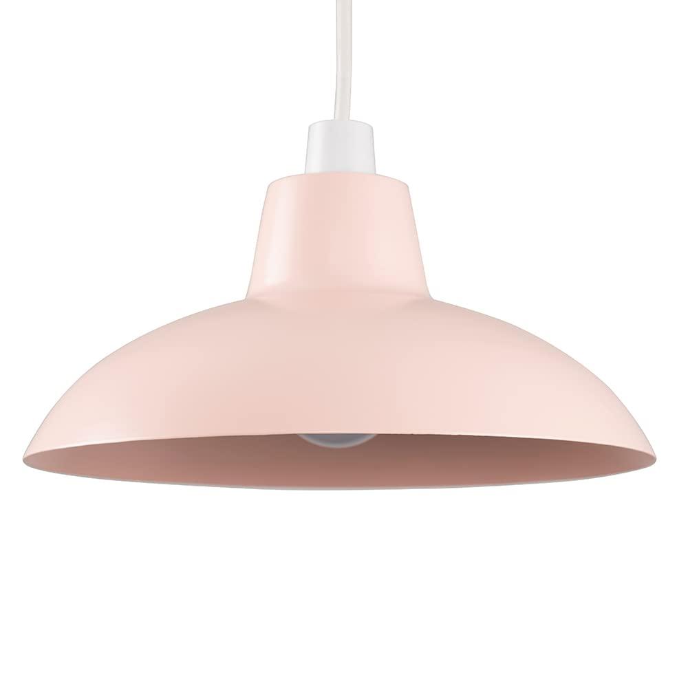 MiniSun Retro Style Pink Metal Easy Fit Ceiling Pendant Light Shade [Energy Class A+]