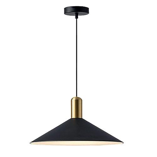 KCO Lighting Farmhouse Matte Black Barn Pendant Light 1-Light Mid Century Dome Pendant Lighting Industrial Cone Hanging Light Single Kitchen Island Light Fixture for Dining Room (Black)