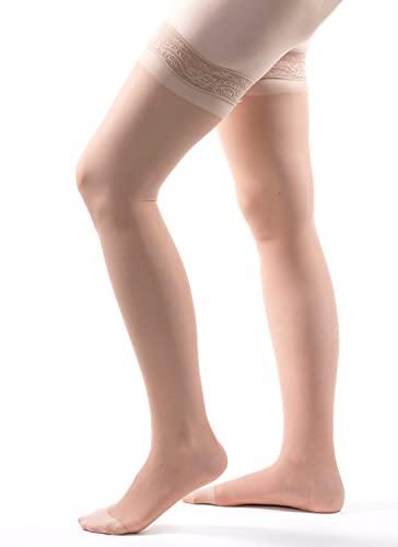 Allegro 15-20 Mmhg Essential 4 Sheer Compression Hose - Comfortable, Thigh High, Closed Toe Support Stockings For Women