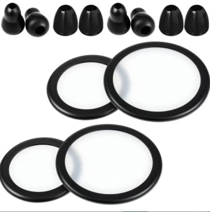 2 Sets Stethoscope Replacement Parts Adult and Pediatric Replacement Diaphragm and Silicone Stethoscope Ear Tips Accessories for Stethoscope (Black)