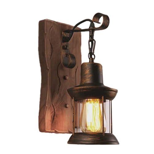 LightInTheBox Retro Rustic Wall Sconces, Industrial Vintage Wall Light Fixtures Farmhouse Antique Wooden Wall Lamp for Aisle, Vanity Mirror, Hallway, Bedroom Beside, Bar (1PCS)