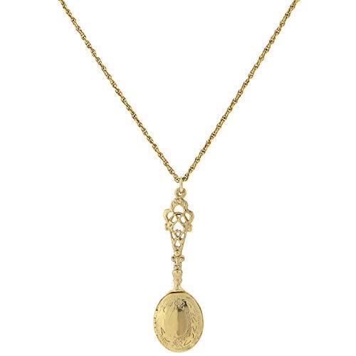 1928 Jewelry 14K Gold Dipped Locket Necklace 28"