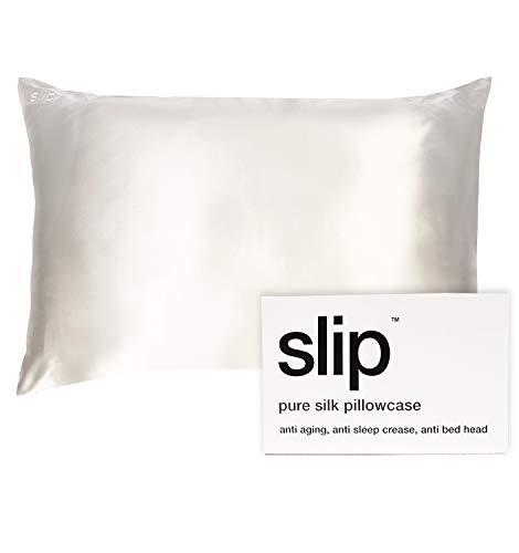 Slip Silk Queen Pillowcase, White (20" x 30") - 100% Pure 22 Momme Mulberry Silk Pillowcase - Breathable and Hypoallergenic Pillowcases for Hair and Skin Health