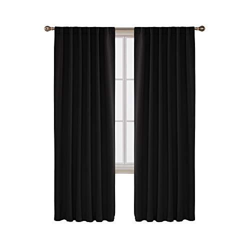 Deconovo Blackout Curtain Panels Window Draperies Rod Pocket/Back Tab Curtains Thermal Insulated Blackout Curtains for Bedroom 52Wx84L Inch Light Grey 2 Panels