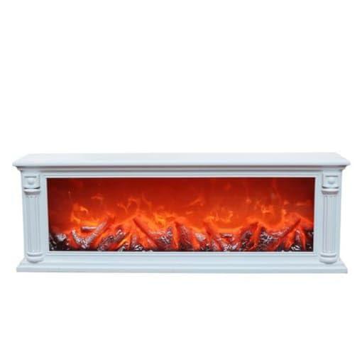 plastic white body LED fireplace with fire flame effect, Led fireplace Lantern, input battries and ac power fireplace (white, 60cm)