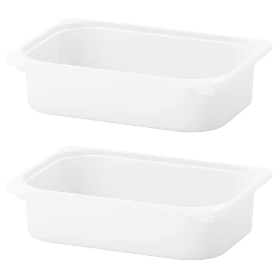 I-K-E-A2x TROFAST Storage Box, White Container 16 ½x11 ¾x4 ''