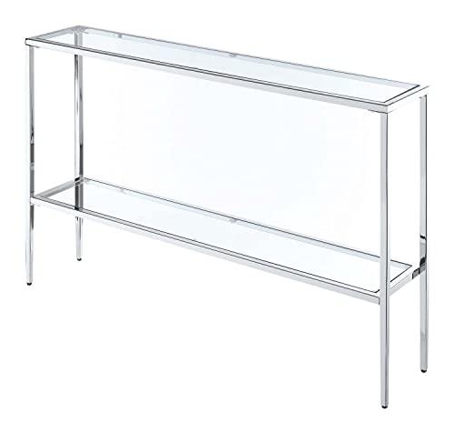 Convenience Concepts Nadia Chrome Console Table, Clear Glass / Chrome