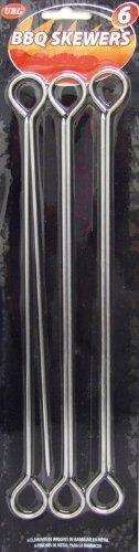 6 PC PIECE 11 " METAL BBQ BARBEQUE SKEWER SKEWERS