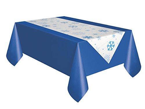 Holiday Snowflake Table Runner, 88" x 18", Blue