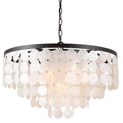 ALICE HOUSE 24" Dining Room Chandeliers, Brown Finish, 6 Light Coastal Ceiling Hanging Light for Kitchen, Living Room, Entryway and Bedroom, ETL Listed, AL1701-P6