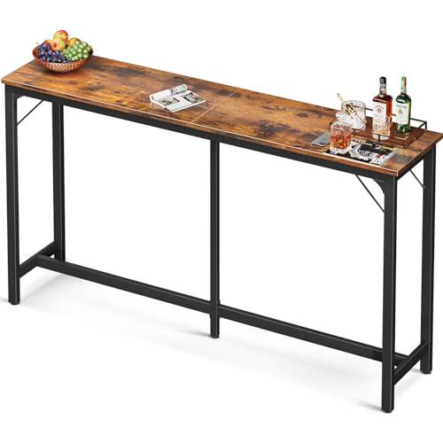 ODK 71 Inch Bar Table, Bar Height Pub Table, Counter Height Bar Table, Rectangular High Top Kitchen & Dining Counter Tables with Sturdy Legs & Easy-to-Clean Top, Rustic Brown