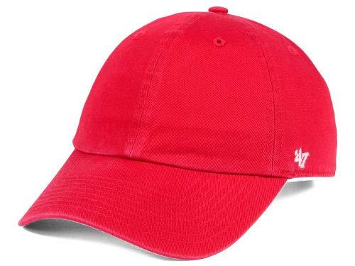 4747 Blank Classic Clean Up Cap, Adjustable Plain Baseball Hat for Men and Women – Red