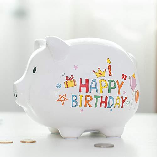 KOHIENWO White Piggy Bank for Boys,Girls for Engaged Couple White