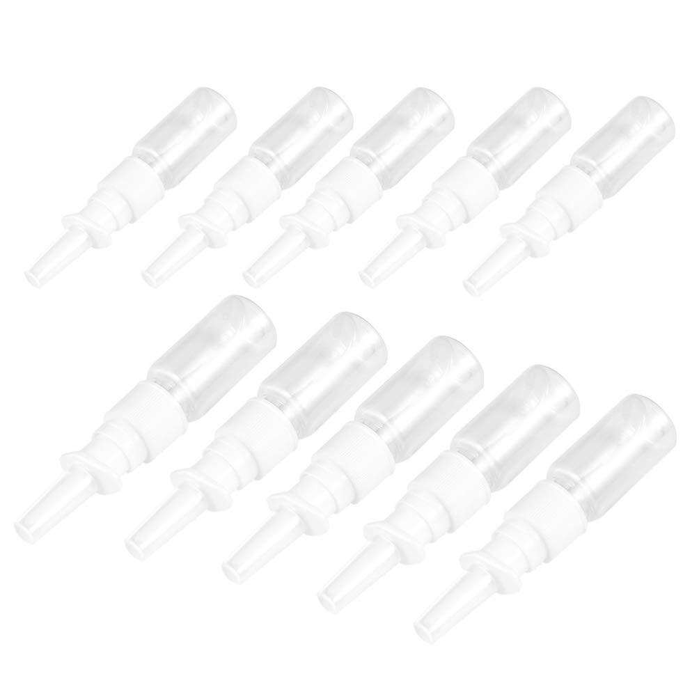 HEALLILY Clear Nasal Spray Bottles 10ml 20ml Empty Nasal Spray Pump Refillable Plastic Nasal Sprayer Mist Nose Empty Container Saline Water Wash Applications 10pcs