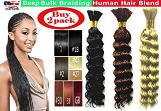 Deep Bulk Braiding Hair, Human Hair blend, Micro Braids, Hot Selling, Length 18", 2 PACKS Color #30 medium Aubum