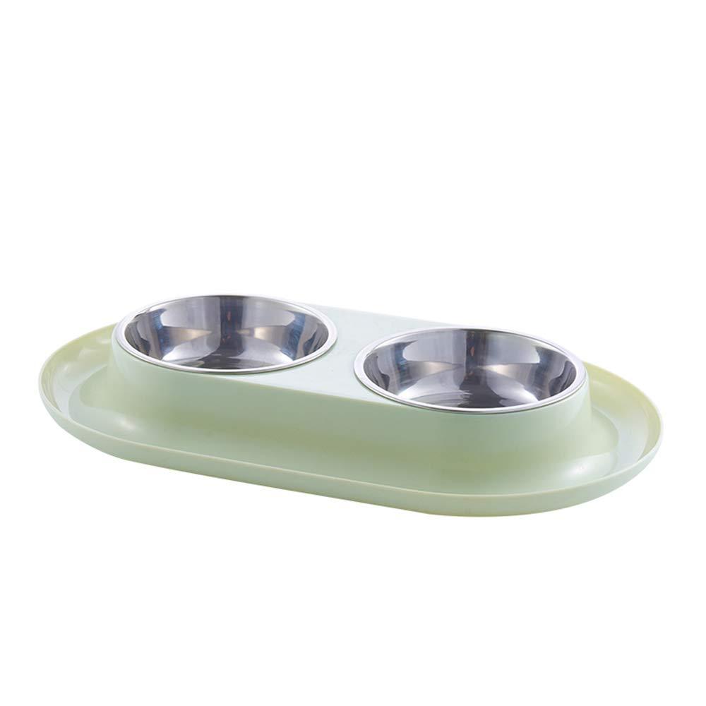 MXCELL Double Dog Cat Bowls Premium Stainless Steel Pet Bowls with No-Spill PP Station, Food Water Feeder for Cats and Small Dogs