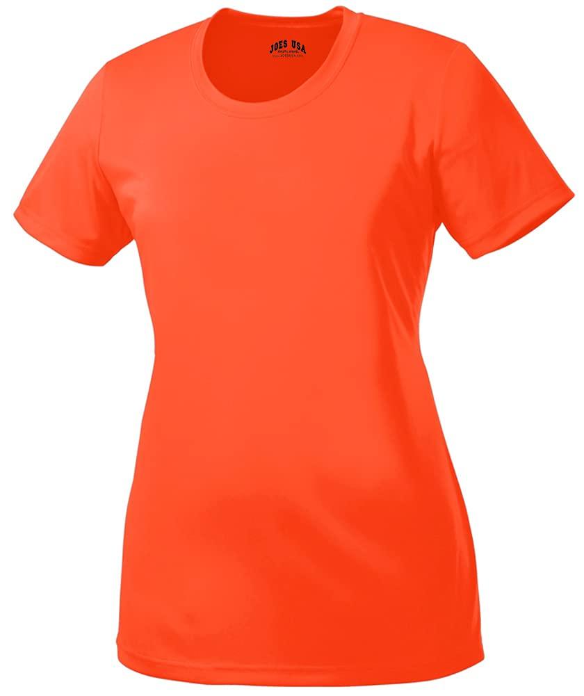 Joe's USADRI-Equip Women's Neon Color High Visibility Athletic T-Shirts in Sizes S-4XL