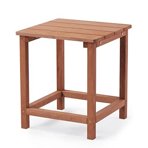 Outdoor Wooden Adirondack Patio Side Table, Cedar Wood Garden End Table, Coffee Table for Indoor or Outdoor 1-pack