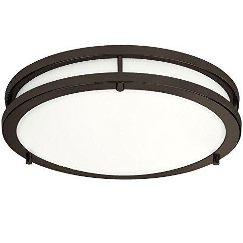 LB72160 LED Flush Mount Ceiling Light, 12 inch, 15W (150W Equivalent) Dimmable 1200lm, 5000K Daylight, Oil Rubbed Bronze Round Lighting Fixture for Kitchen,Hallway,Bathroom,Stairwell