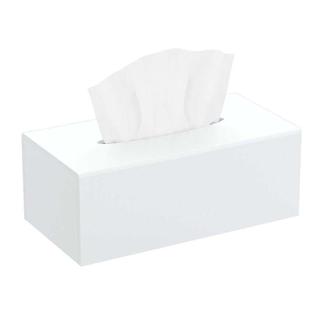 HIIMIEI Tissue Box Cover, Acrylic Tissue Holder Napkin Dispenser for Home Office Restaurant Desk Decor, White Rectangular 9.8x5.1x4.5''